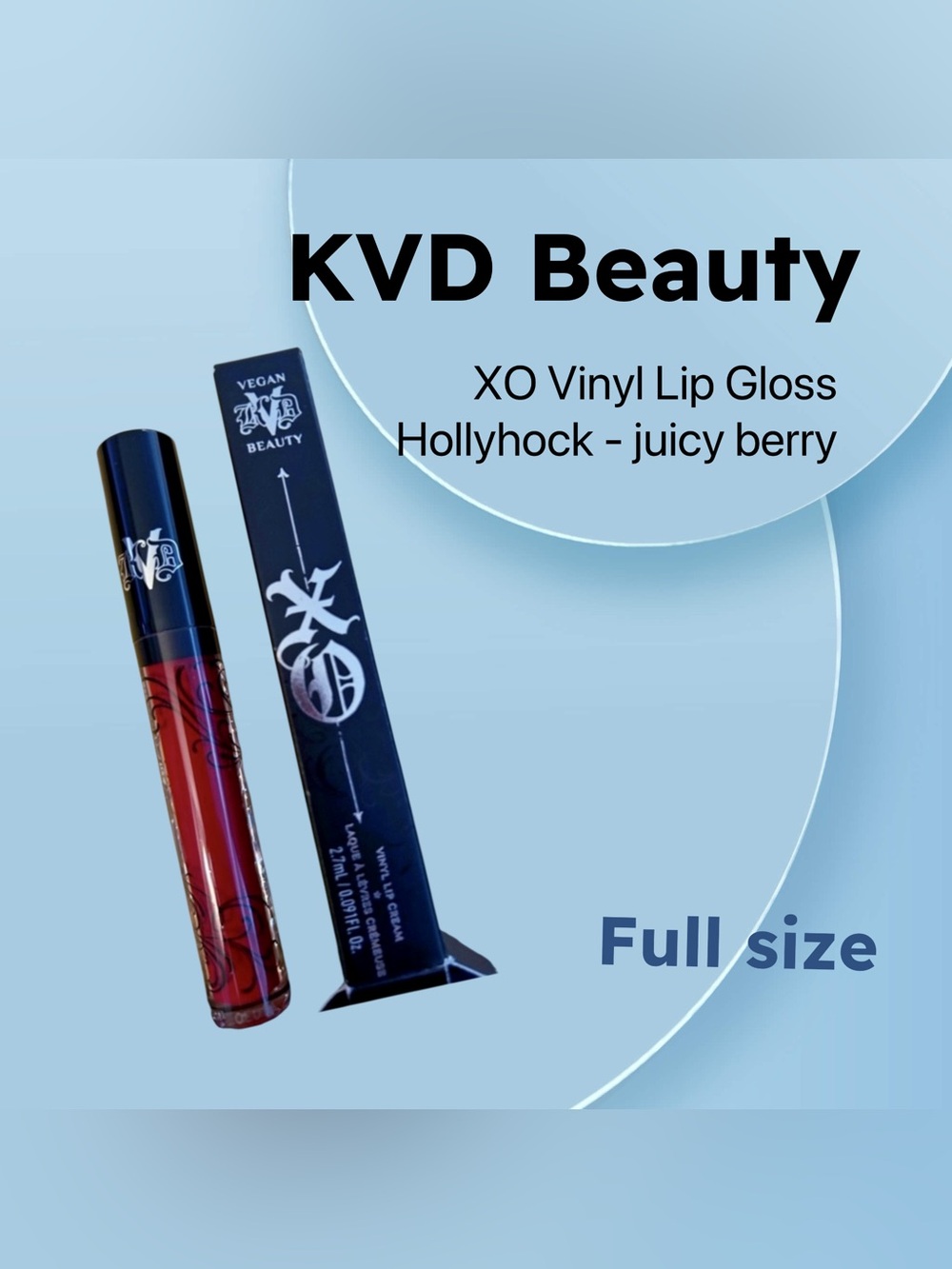 ✨HP✨RARE 🇺🇸🆕 📦 NIB KVD Beauty | FULL | XO Vinyl Lip Gloss deep berry hollyhock